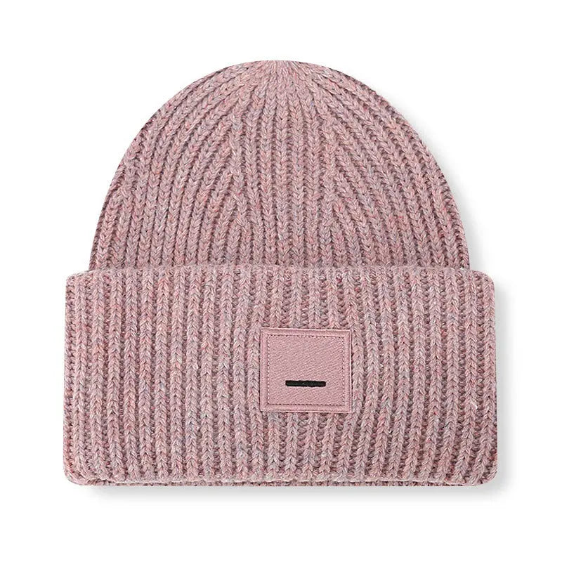 Square Smiley Wool Knitted Winter Hat shopify