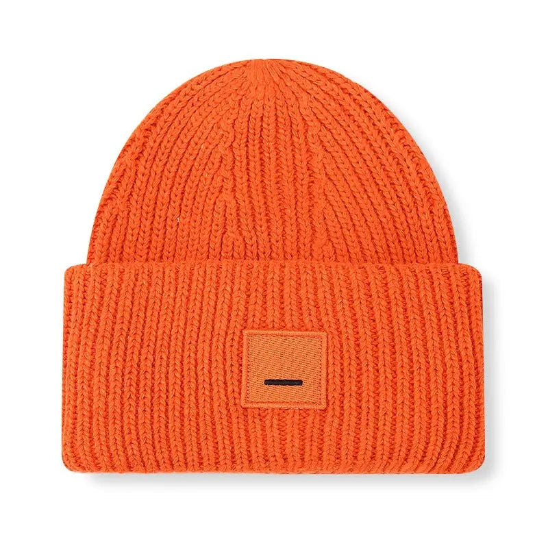 Square Smiley Wool Knitted Winter Hat shopify