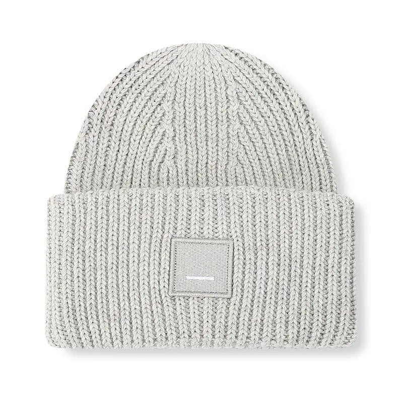 Square Smiley Wool Knitted Winter Hat shopify
