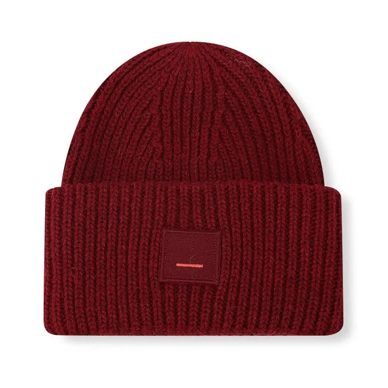 Square Smiley Wool Knitted Winter Hat shopify