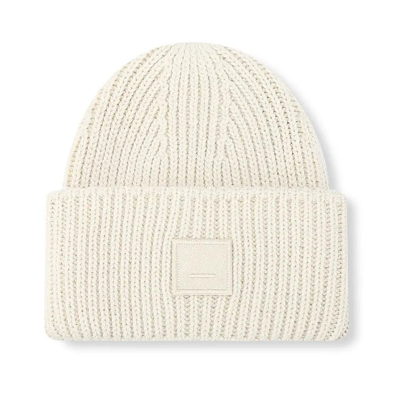 Square Smiley Wool Knitted Winter Hat shopify