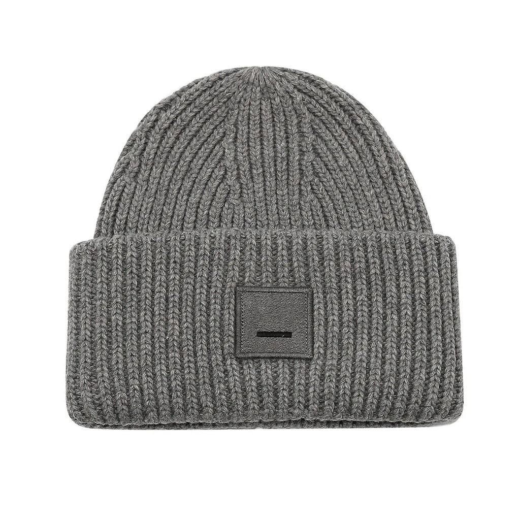 Square Smiley Wool Knitted Winter Hat shopify