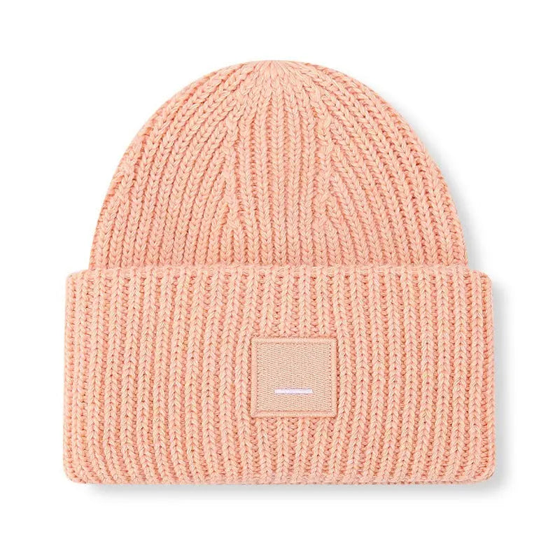 Square Smiley Wool Knitted Winter Hat shopify