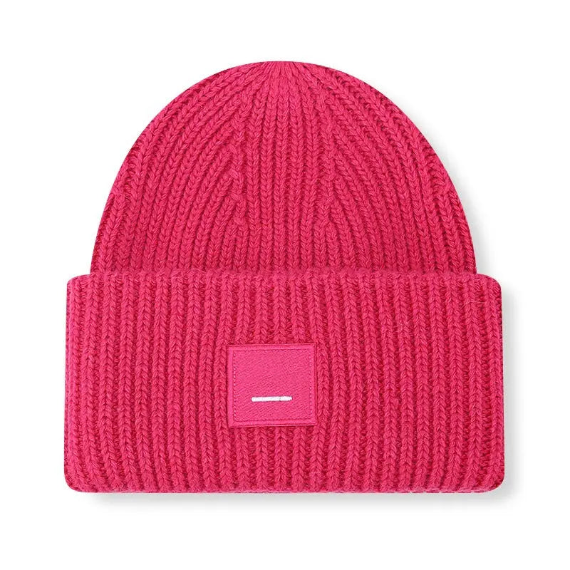 Square Smiley Wool Knitted Winter Hat shopify