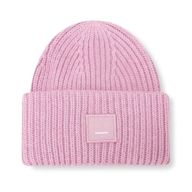 Square Smiley Wool Knitted Winter Hat shopify