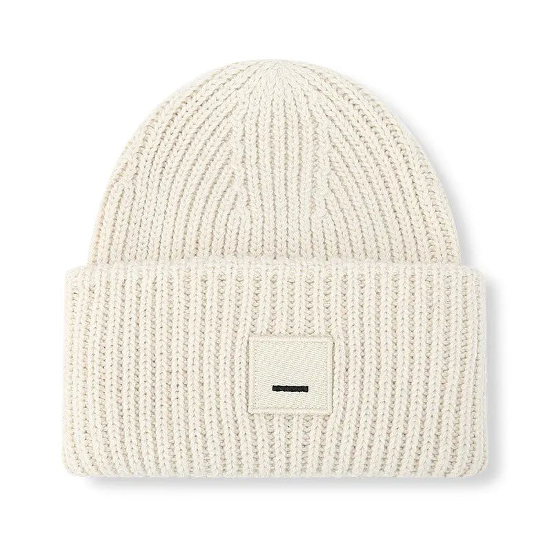 Square Smiley Wool Knitted Winter Hat shopify
