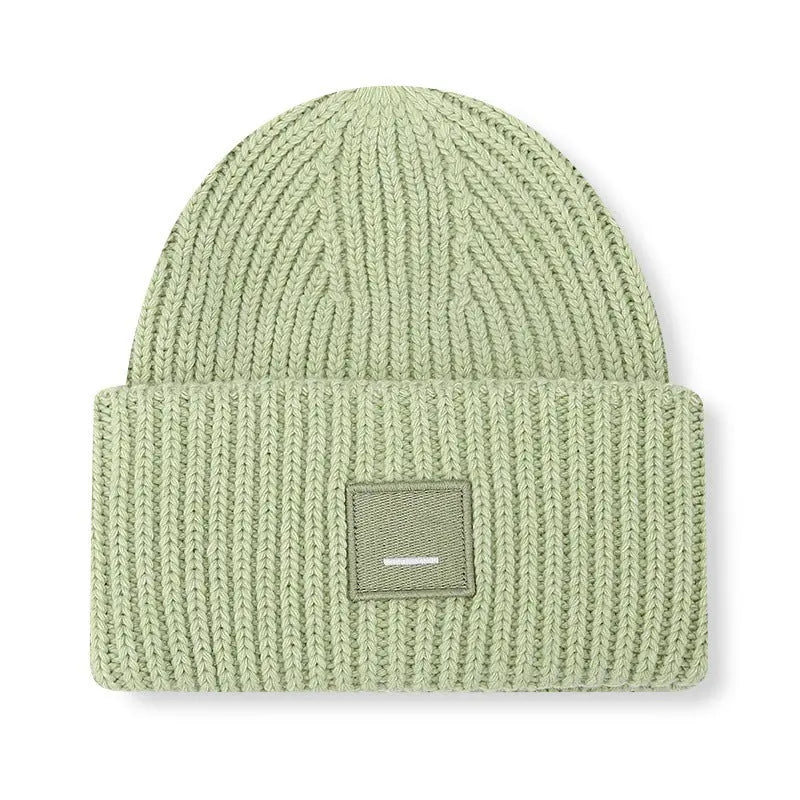 Square Smiley Wool Knitted Winter Hat shopify
