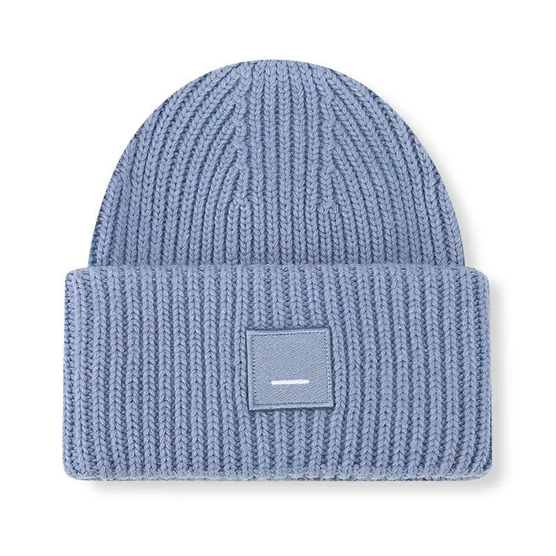 Square Smiley Wool Knitted Winter Hat shopify