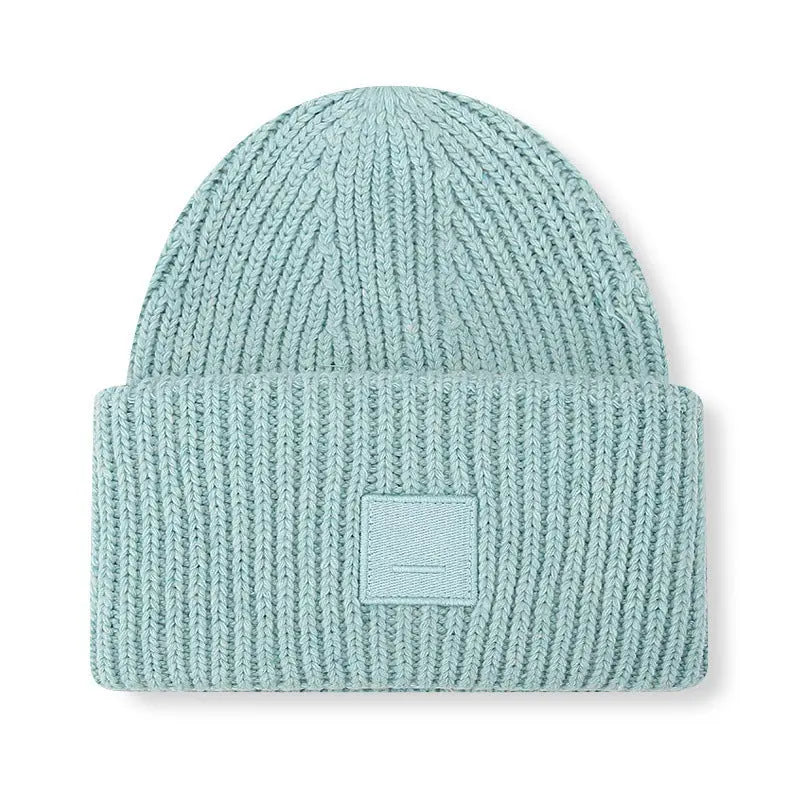 Square Smiley Wool Knitted Winter Hat shopify