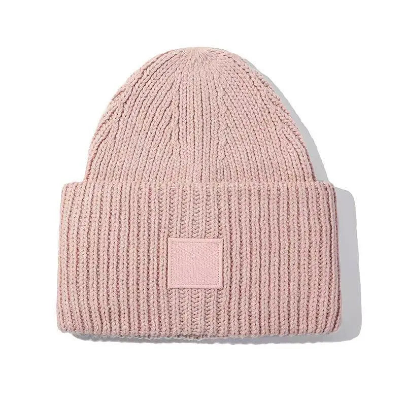Square Smiley Wool Knitted Winter Hat shopify