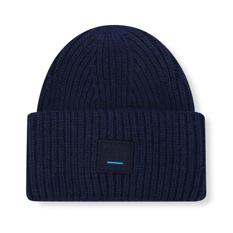 Square Smiley Wool Knitted Winter Hat shopify