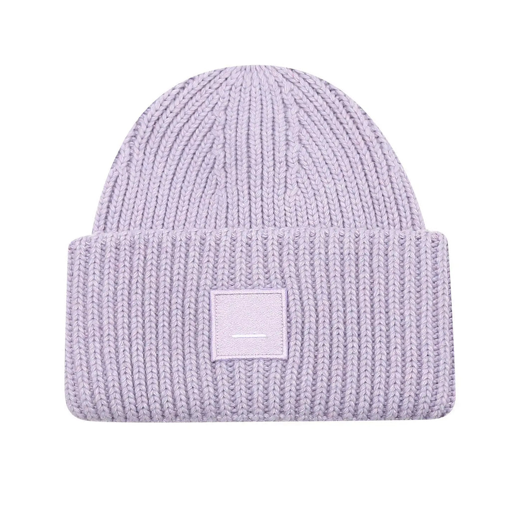 Square Smiley Wool Knitted Winter Hat shopify