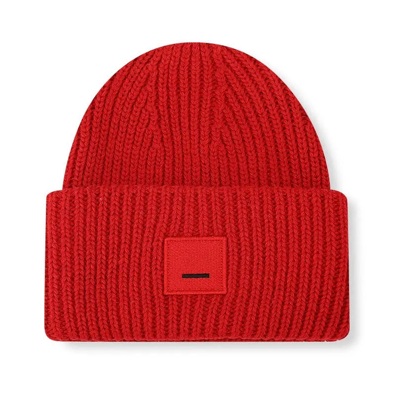 Square Smiley Wool Knitted Winter Hat shopify