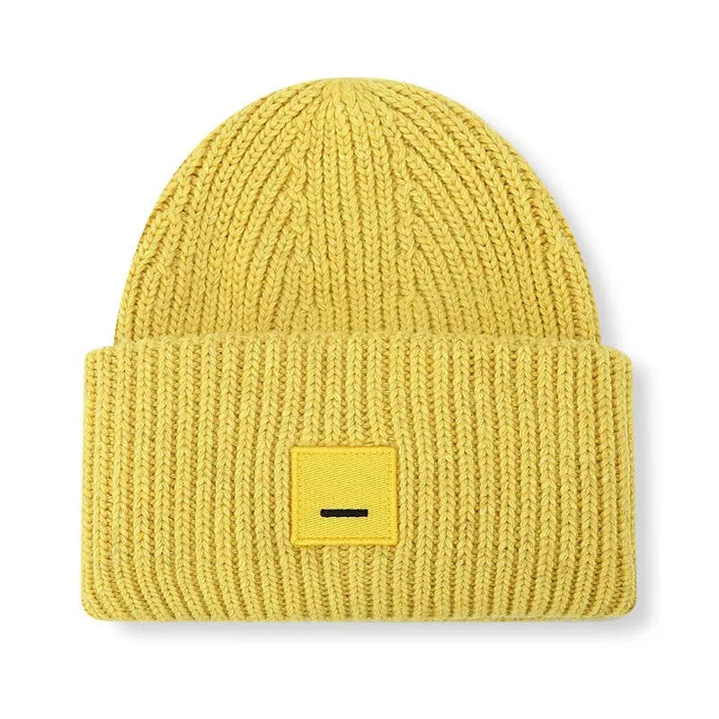 Square Smiley Wool Knitted Winter Hat shopify