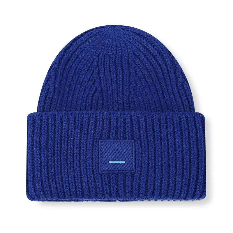 Square Smiley Wool Knitted Winter Hat shopify