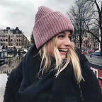 Square Smiley Wool Knitted Winter Hat shopify