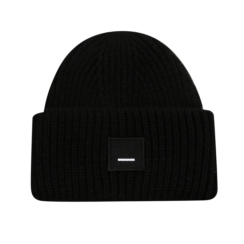 Square Smiley Wool Knitted Winter Hat shopify