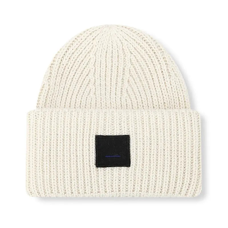 Square Smiley Wool Knitted Winter Hat shopify